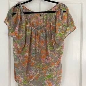 Rebecca Taylor cold shoulder floral blouse